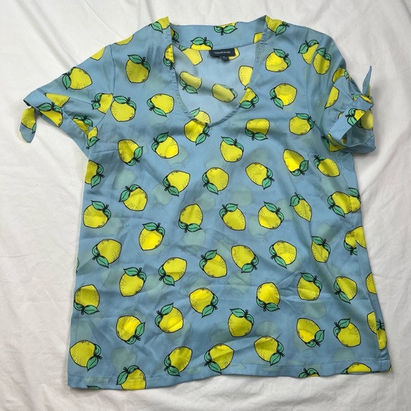 Modcloth Tops - Modcloth Lemons print top brand new blue yellow novelty fun summer t-shirt L A03